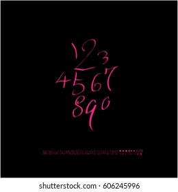 Alphabet & number / handwriting - vector