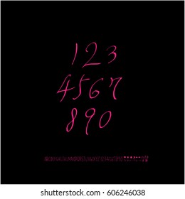 Alphabet & number / handwriting - vector