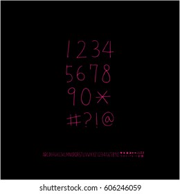 Alphabet & number / handwriting - vector