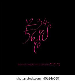 Alphabet & number / handwriting - vector