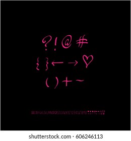 Alphabet & number / handwriting - vector