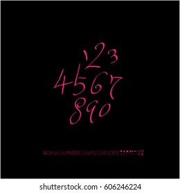 Alphabet & number / handwriting - vector