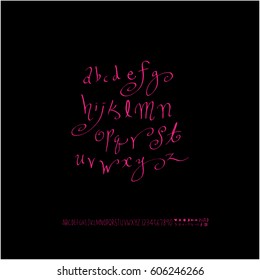 Alphabet & number / handwriting - vector