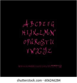 Alphabet & number / handwriting - vector