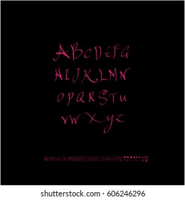 Alphabet & number / handwriting - vector