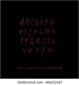 Alphabet & number / handwriting - vector