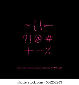Alphabet & number / handwriting - vector