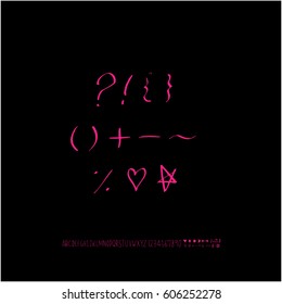 Alphabet & number / handwriting - vector