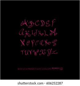 Alphabet & number / handwriting - vector