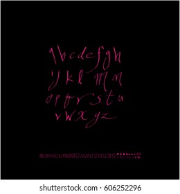 Alphabet & number / handwriting - vector
