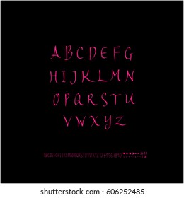 Alphabet & number / handwriting - vector