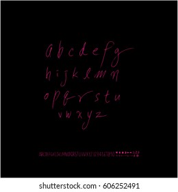 Alphabet & number / handwriting - vector