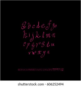 Alphabet & number / handwriting - vector