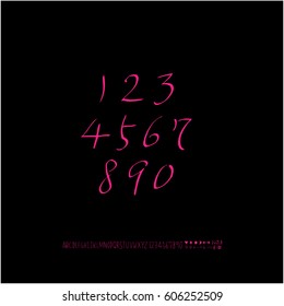 Alphabet & number / handwriting - vector