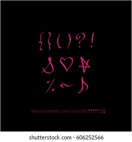 Alphabet & number / handwriting - vector