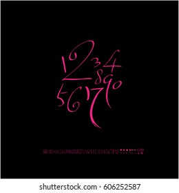 Alphabet & number / handwriting - vector