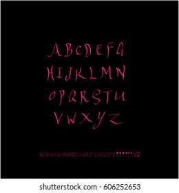 Alphabet & number / handwriting - vector
