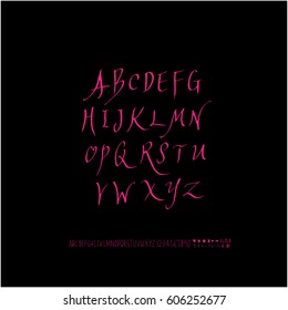 Alphabet & number / handwriting - vector