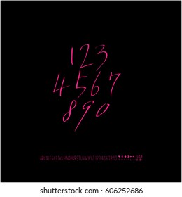 Alphabet & number / handwriting - vector