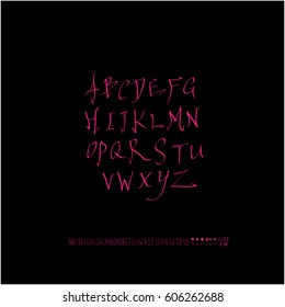 Alphabet & number / handwriting - vector