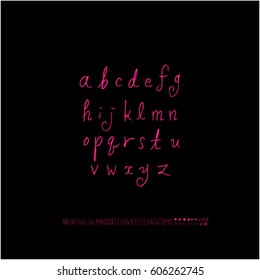 Alphabet & number / handwriting - vector