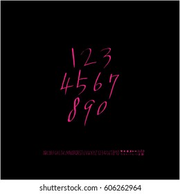 Alphabet & number / handwriting - vector