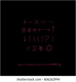 Alphabet & number / handwriting - vector