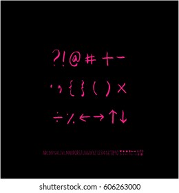 Alphabet & number / handwriting - vector