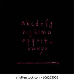 Alphabet & number / handwriting - vector
