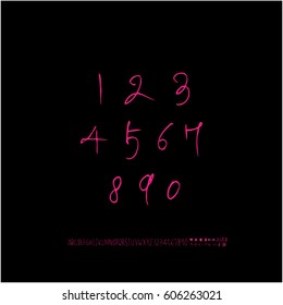 Alphabet & number / handwriting - vector