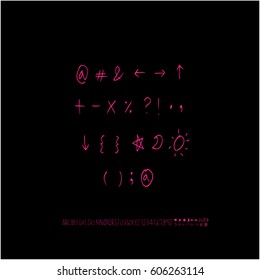 Alphabet & number / handwriting - vector