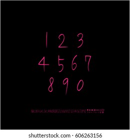 Alphabet & number / handwriting - vector