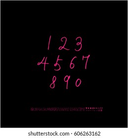 Alphabet & number / handwriting - vector