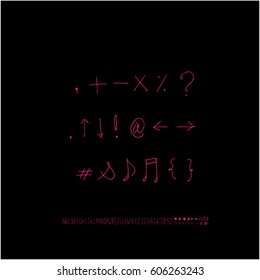 Alphabet & number / handwriting - vector