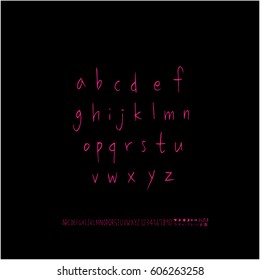 Alphabet & number / handwriting - vector