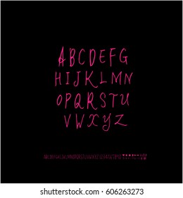 Alphabet & number / handwriting - vector