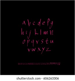 Alphabet & number / handwriting - vector