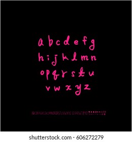 Alphabet & number / handwriting - vector