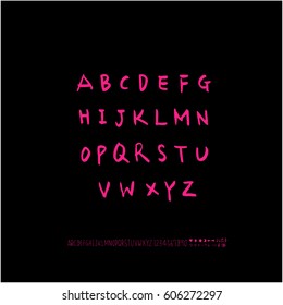 Alphabet & number / handwriting - vector