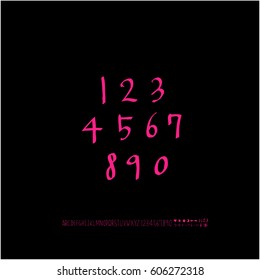 Alphabet & number / handwriting - vector