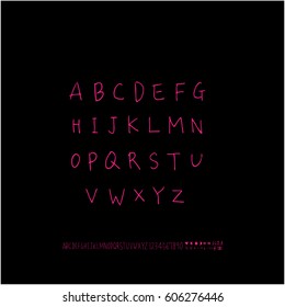 Alphabet & number / handwriting - vector