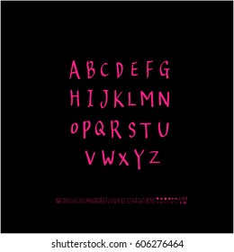 Alphabet & number / handwriting - vector