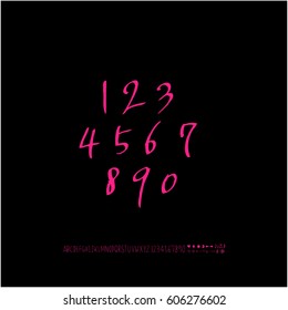 Alphabet & number / handwriting - vector
