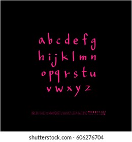 Alphabet & number / handwriting - vector