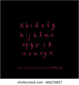 Alphabet & number / handwriting - vector