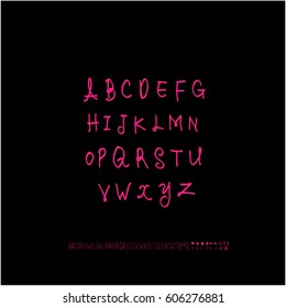 Alphabet & number / handwriting - vector