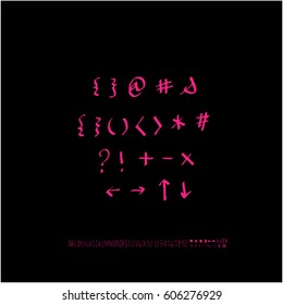 Alphabet & number / handwriting - vector