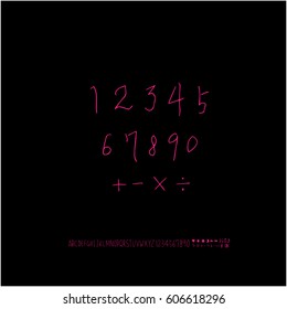 Alphabet & number / handwriting - vector