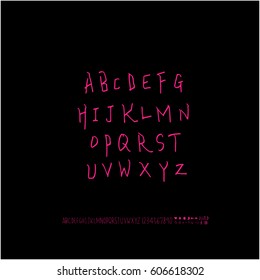 Alphabet & number / handwriting - vector