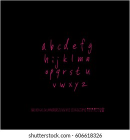 Alphabet & number / handwriting - vector